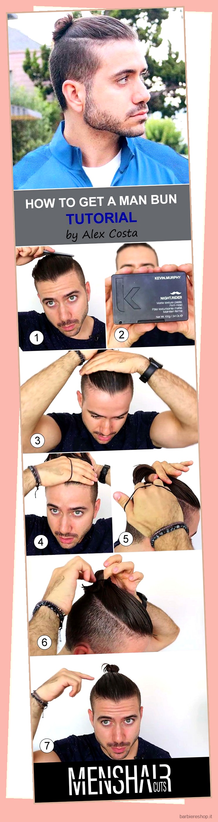 Come fare uno chignon da uomo: Tutorial passo-passo per acconciare i capelli lunghi 5